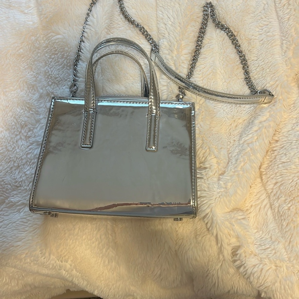 Silver Metallic Handbag Zara